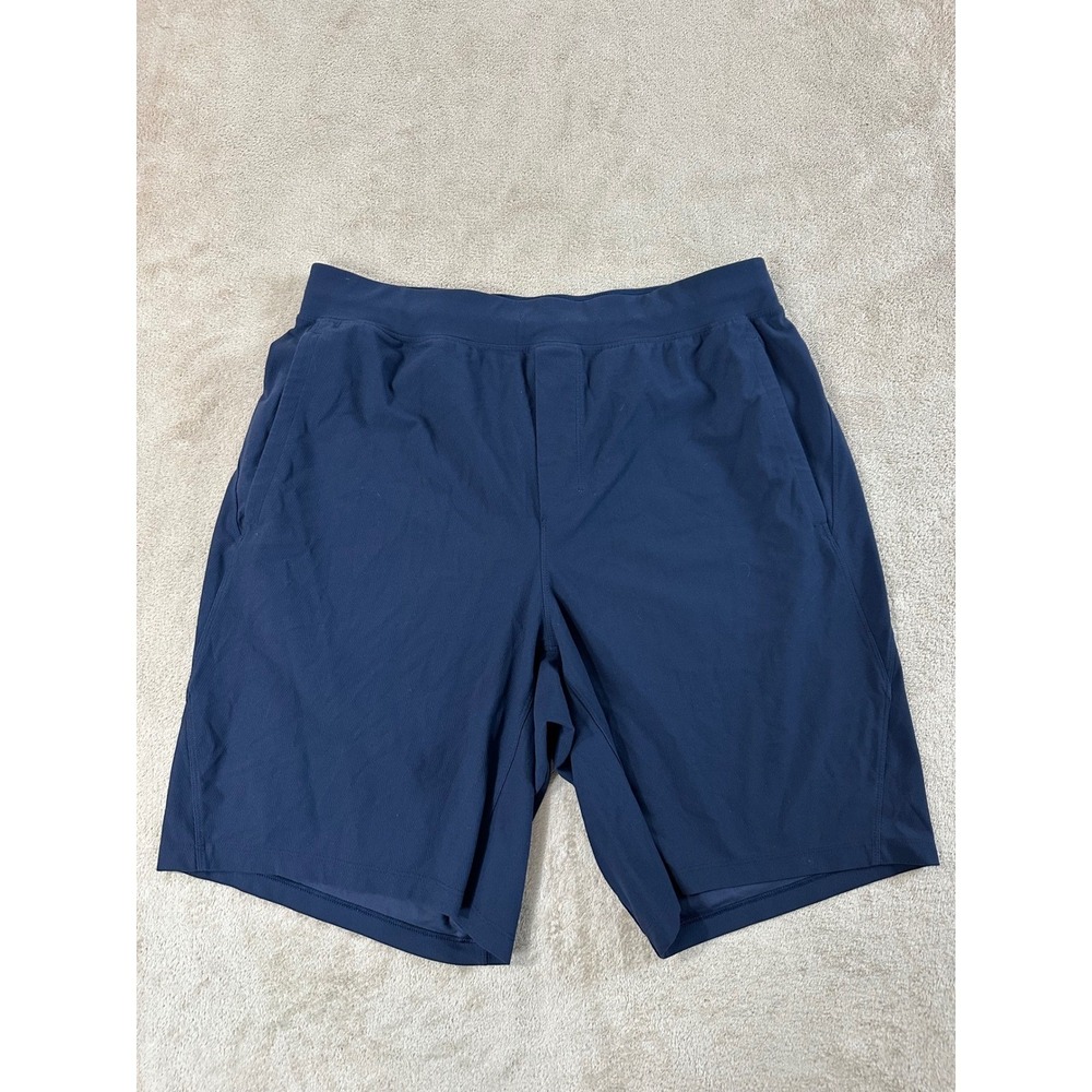 lululemon Pace Breaker Shorts Men's Size Large Navy Blue Stretch Preppy 9" EUC